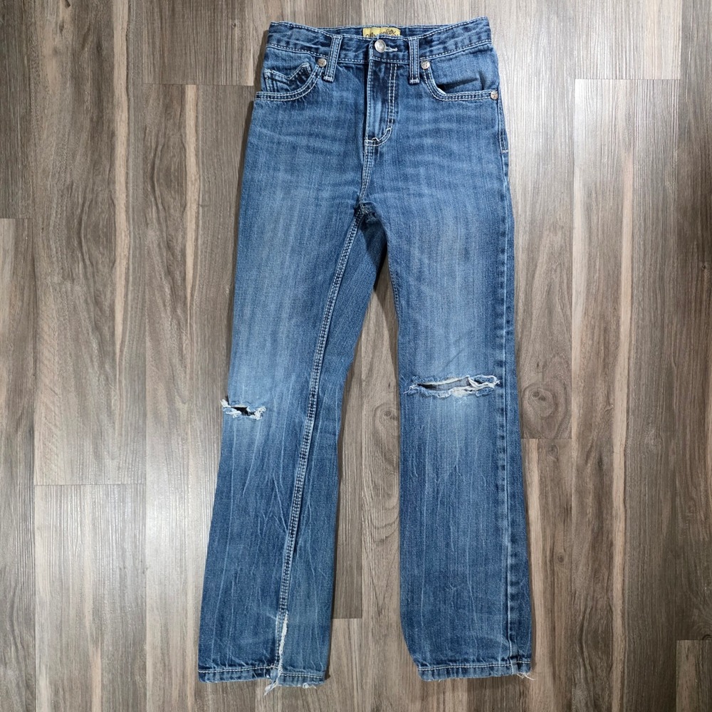 Cowboy Hardware Kids Boys Slim Fit Distressed Western Denim Jeans Blue Size 12 S